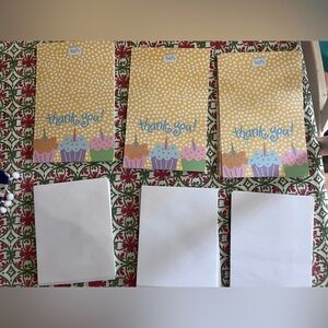 Vintage yellow polka dot Coton Colors birthday party thank you notes